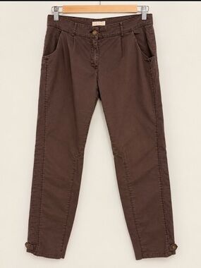 MICHAEL Michael Kors Brown Stretch Cotton Ankle Pants Size 12